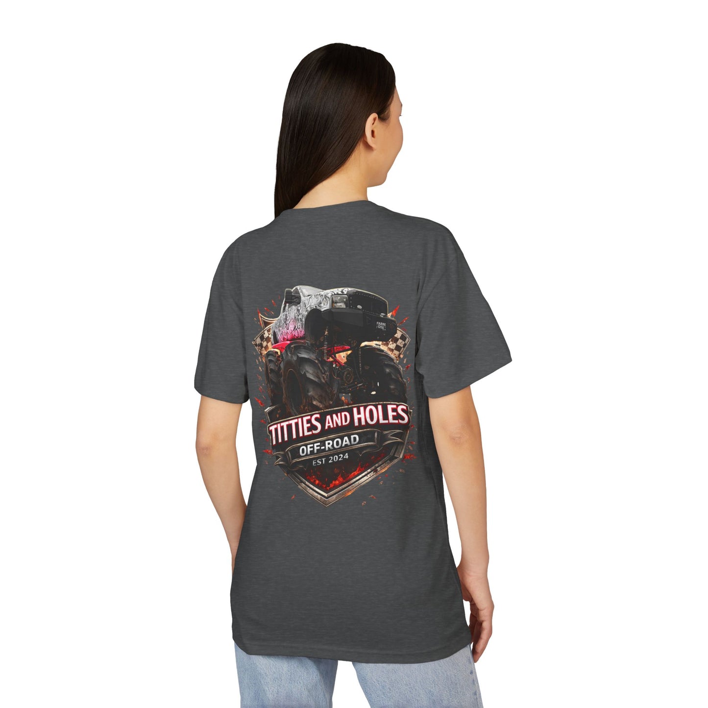 T-Shirt — 'Waves & Wine' Pink Palm Pocket Tee