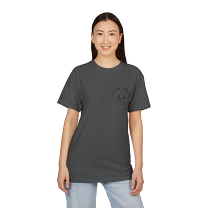 T-Shirt — 'Waves & Wine' Pink Palm Pocket Tee