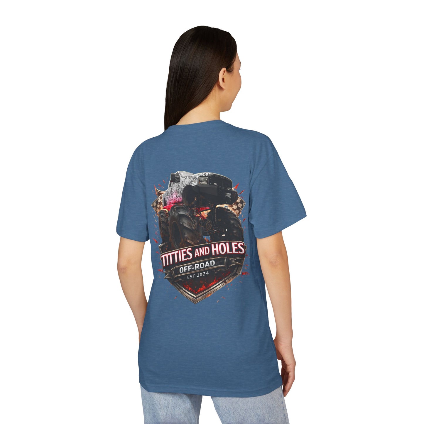 T-Shirt — 'Waves & Wine' Pink Palm Pocket Tee