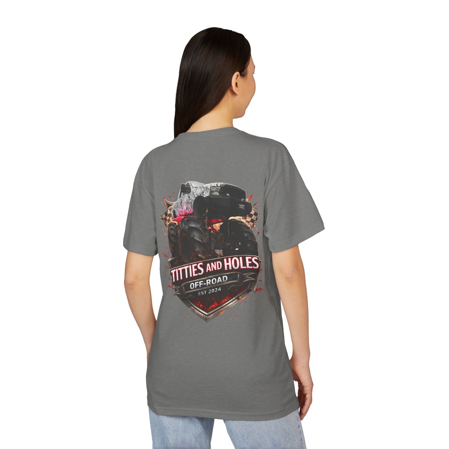 T-Shirt — 'Waves & Wine' Pink Palm Pocket Tee