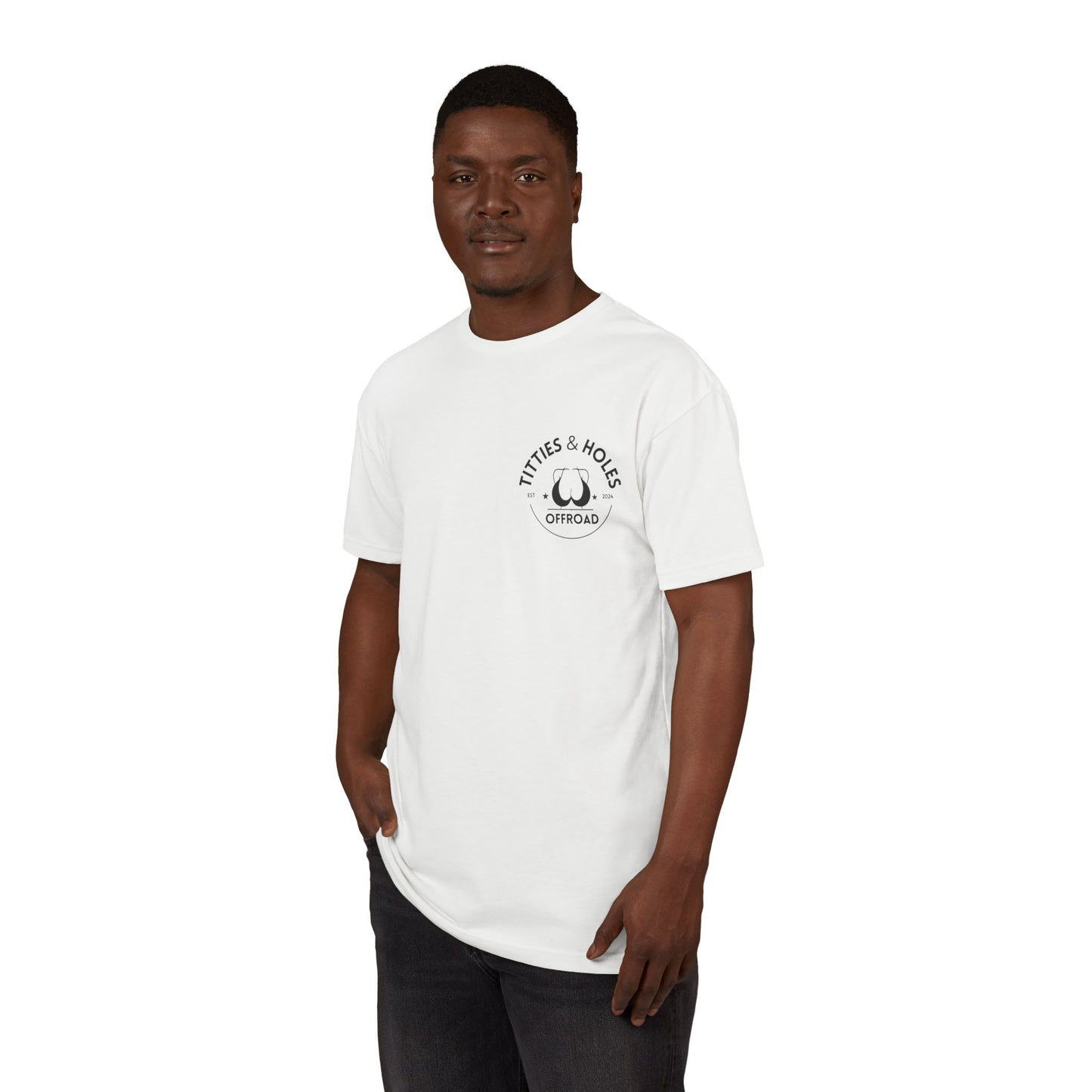 T-Shirt — 'Waves & Wine' Pink Palm Pocket Tee