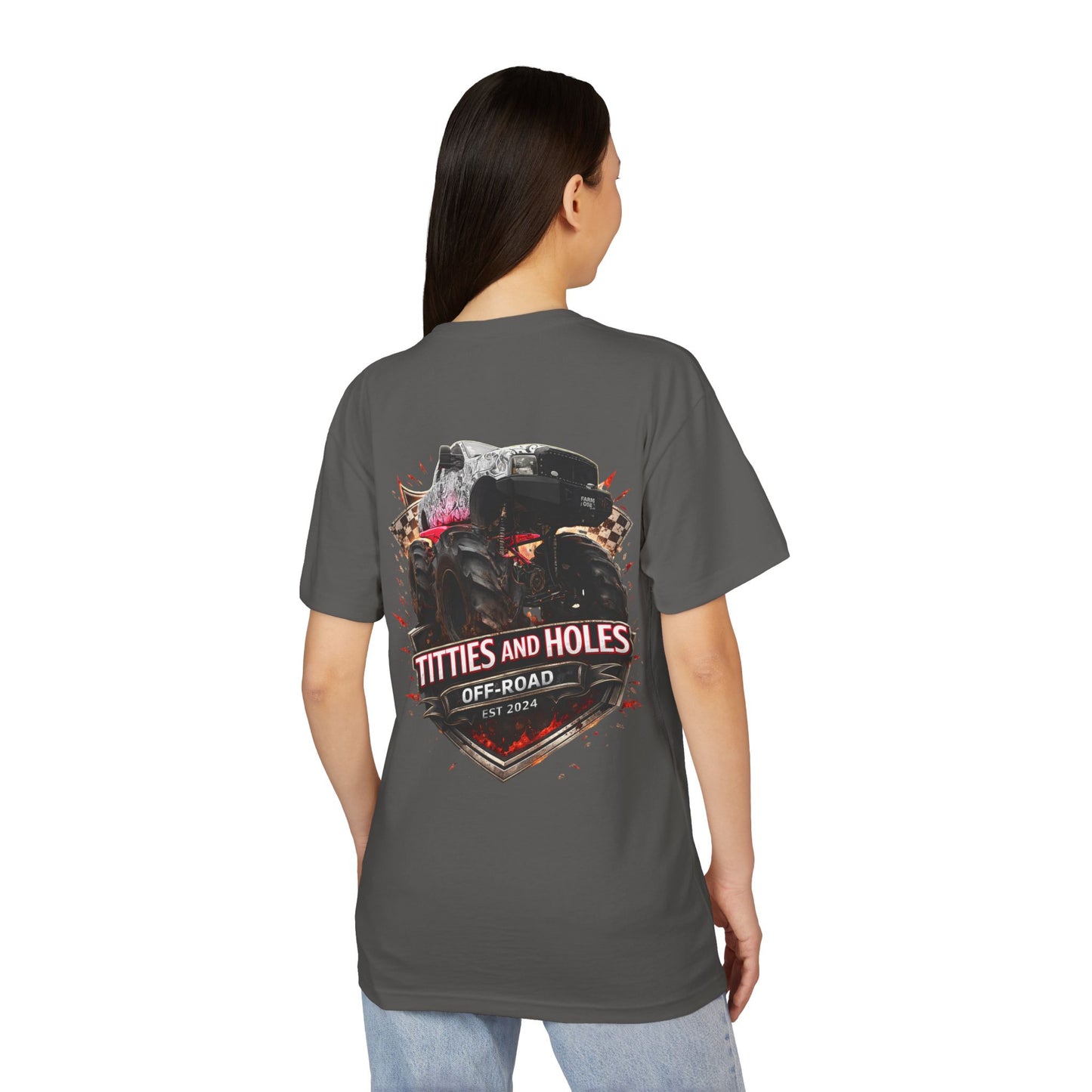 T-Shirt — 'Waves & Wine' Pink Palm Pocket Tee