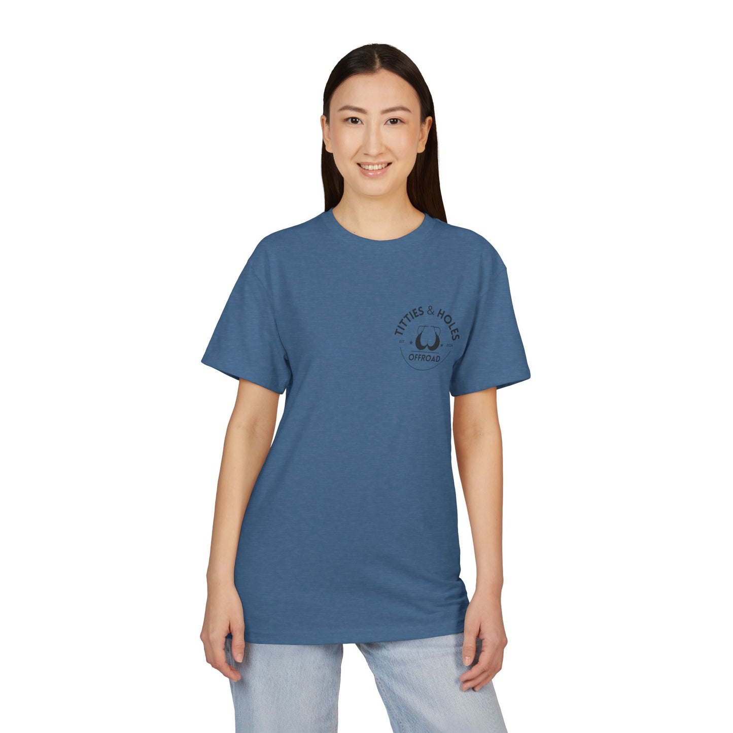 T-Shirt — 'Waves & Wine' Pink Palm Pocket Tee