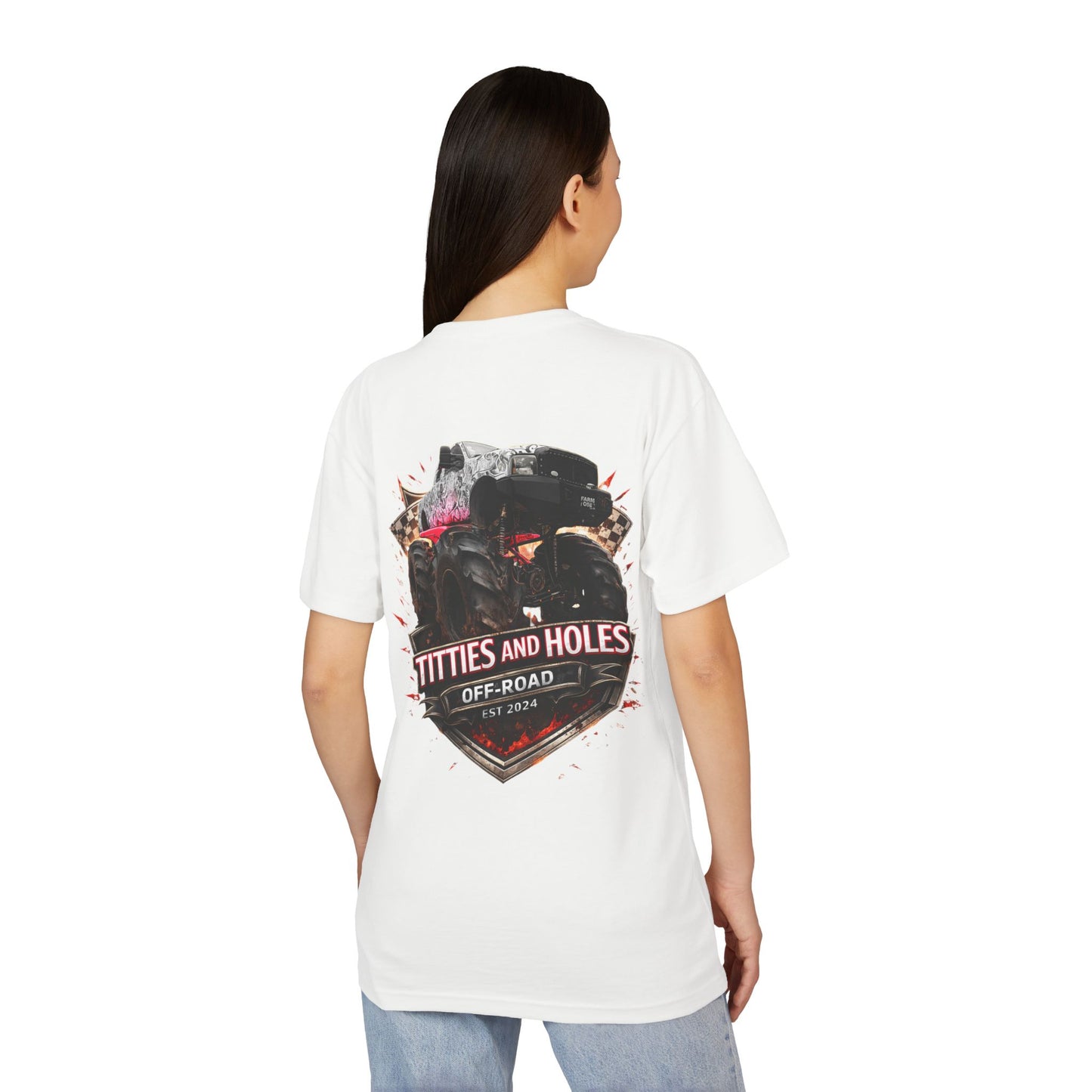 T-Shirt — 'Waves & Wine' Pink Palm Pocket Tee