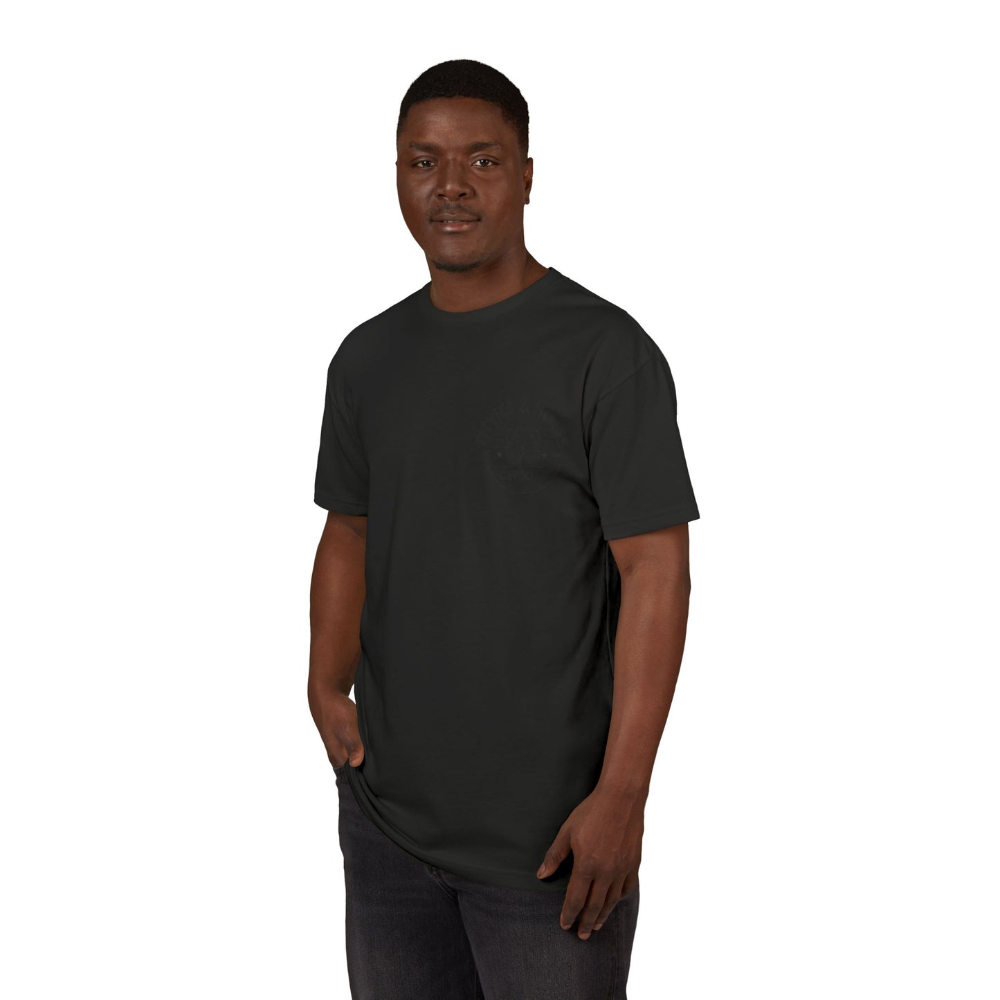 T-Shirt — 'Waves & Wine' Pink Palm Pocket Tee